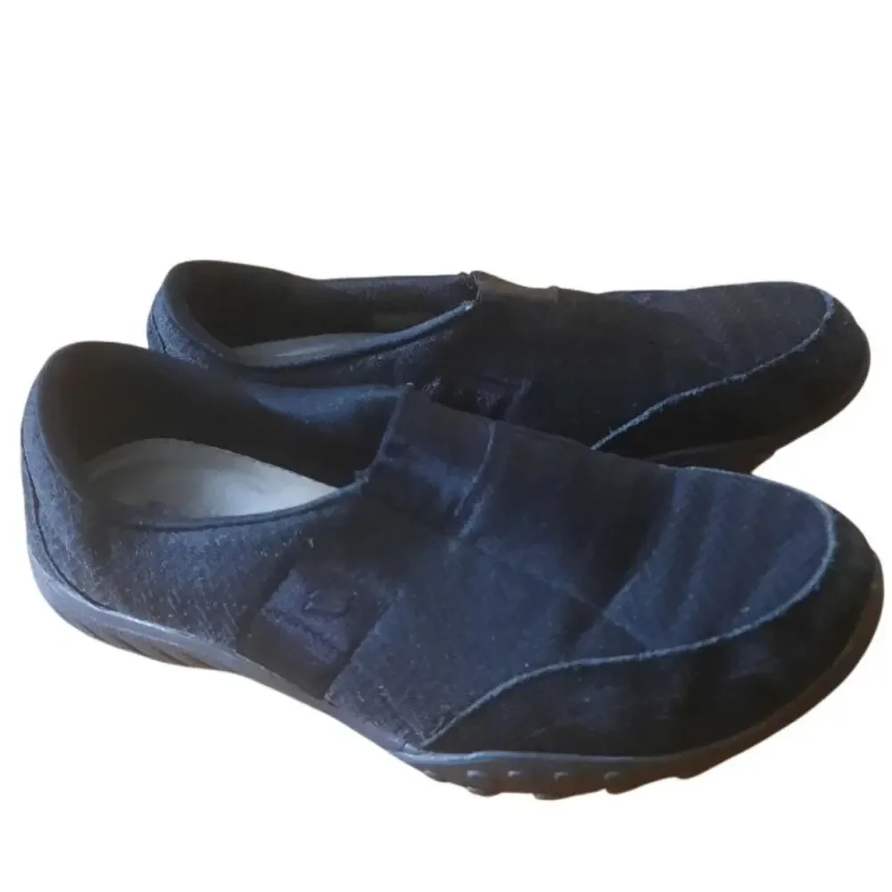 Skechers Womens Relaxed Fit Memory Foam Black Slip On Shoes Size 7.5